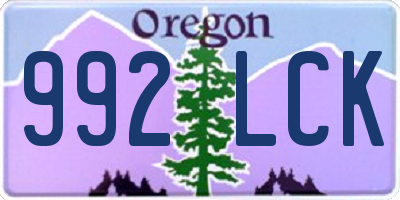 OR license plate 992LCK