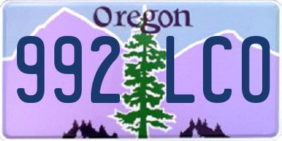 OR license plate 992LCO