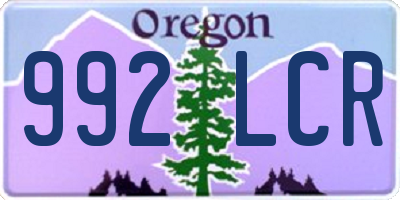 OR license plate 992LCR