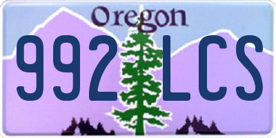 OR license plate 992LCS