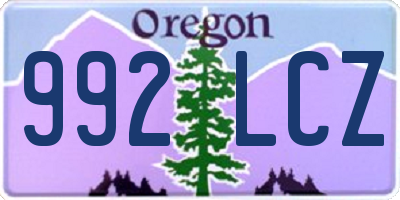 OR license plate 992LCZ