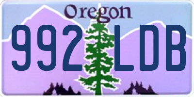 OR license plate 992LDB