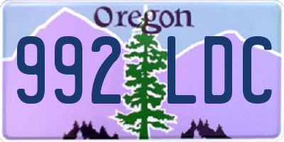 OR license plate 992LDC