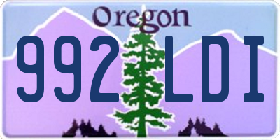 OR license plate 992LDI
