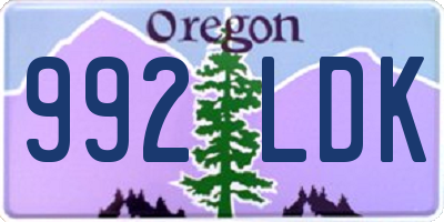 OR license plate 992LDK