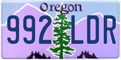 OR license plate 992LDR