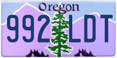 OR license plate 992LDT