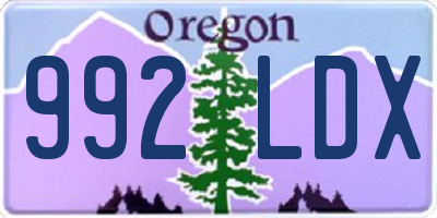 OR license plate 992LDX