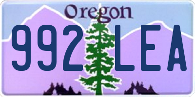 OR license plate 992LEA