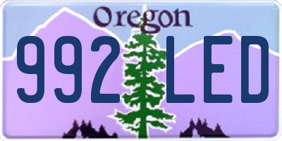 OR license plate 992LED
