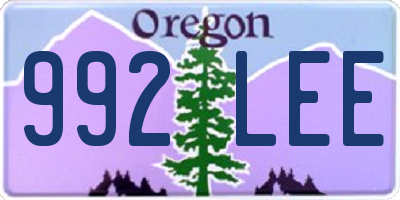 OR license plate 992LEE