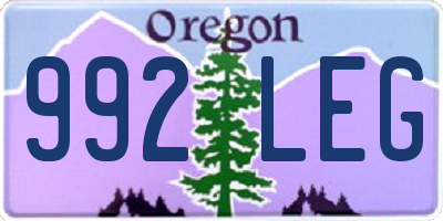OR license plate 992LEG