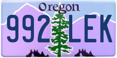 OR license plate 992LEK