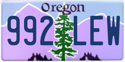 OR license plate 992LEW