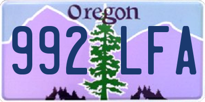 OR license plate 992LFA