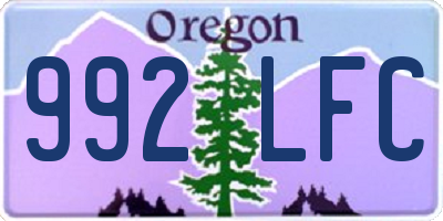 OR license plate 992LFC