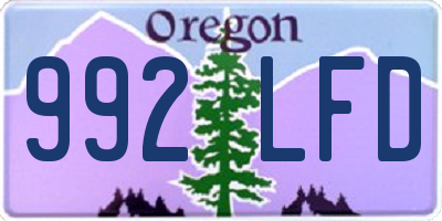 OR license plate 992LFD
