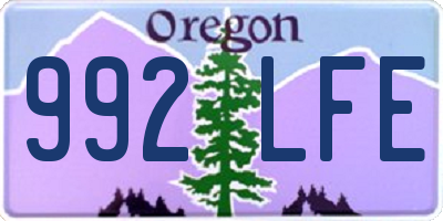 OR license plate 992LFE