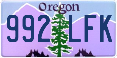 OR license plate 992LFK