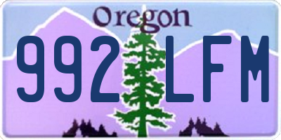 OR license plate 992LFM