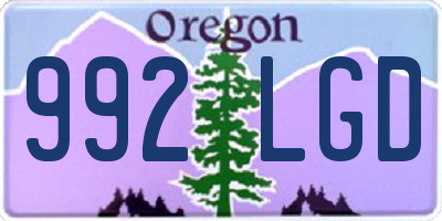 OR license plate 992LGD