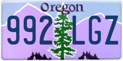 OR license plate 992LGZ