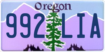 OR license plate 992LIA