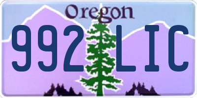OR license plate 992LIC