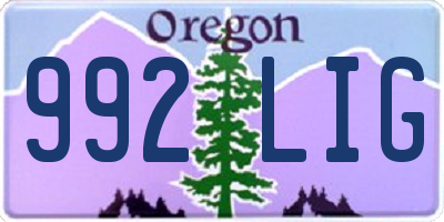 OR license plate 992LIG