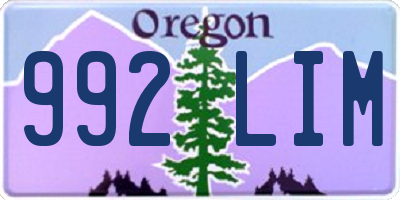 OR license plate 992LIM
