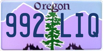 OR license plate 992LIQ