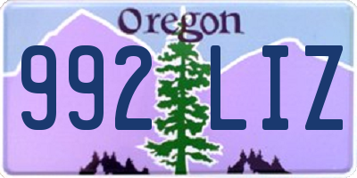 OR license plate 992LIZ