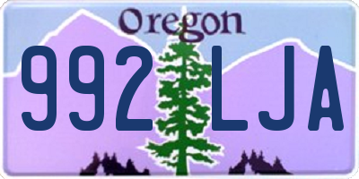 OR license plate 992LJA