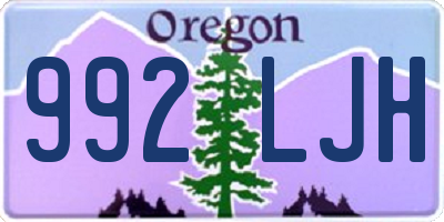 OR license plate 992LJH