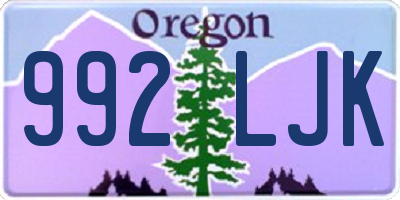 OR license plate 992LJK