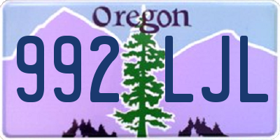 OR license plate 992LJL