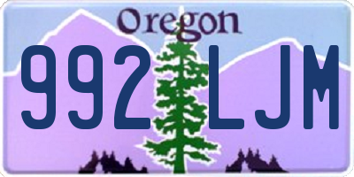 OR license plate 992LJM