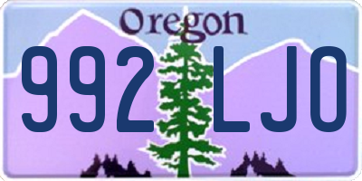 OR license plate 992LJO