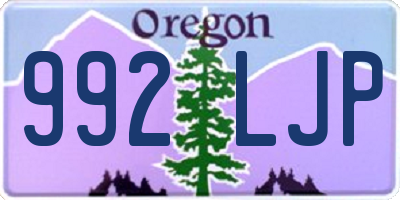 OR license plate 992LJP