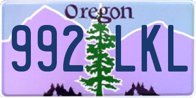 OR license plate 992LKL