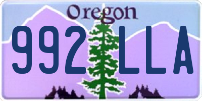 OR license plate 992LLA
