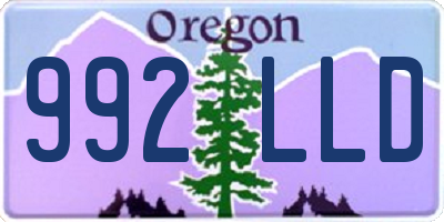 OR license plate 992LLD