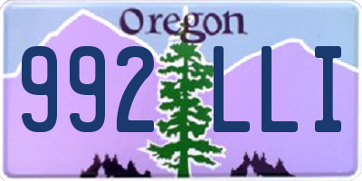 OR license plate 992LLI
