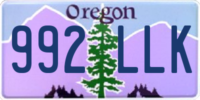 OR license plate 992LLK