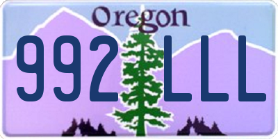 OR license plate 992LLL