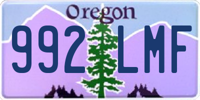 OR license plate 992LMF