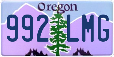 OR license plate 992LMG