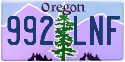 OR license plate 992LNF