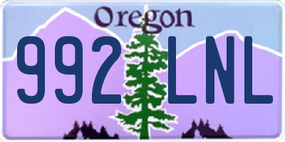 OR license plate 992LNL