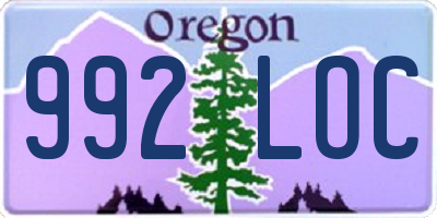 OR license plate 992LOC